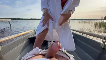 Outdoor risky sex with hot blonde in fishnet