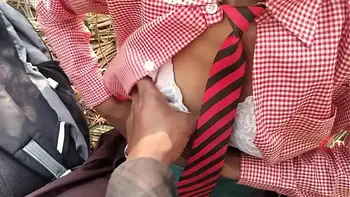 INDIAN SCHOOL CAUGHT WITH BOYFRIEND IN JUNGLE AND PUNISHED AS HARD FUCK BY BLACK INDIAN GUY