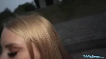 Public Agent A Genuine model prospect gets on her knees for a big cock fucking