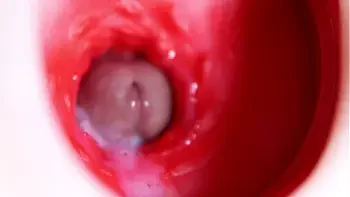 Nice big head slides inside best friend's sweet shiny hole!