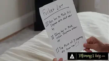 MOMMY'S BOY - Perv Teen Caught Masturbating Is REVERSE GANGBANGED By Busty Stepmoms -THE FUCKET LIST