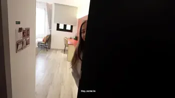 slutty cute girl seduced stranger at the resort, while her BF was at home