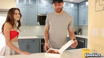 Jizz On Her Donut - Skinny 19 year old Daisy Fox