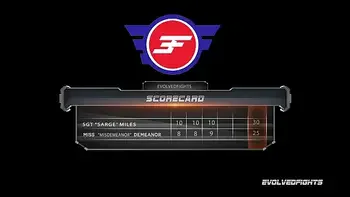 Miss Demeanor vs Sgt Miles in mixed nude wrestling fight c. on his cock