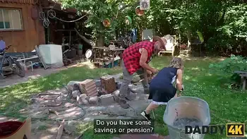 DADDY4K. Surprise sex with StepDaddy’s huge cock while the boyfriend is fixing the floor