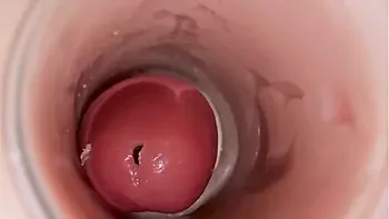 Camera inside deep pussy captures huge ejaculation of sperm