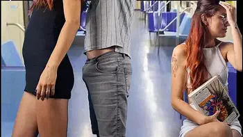 Safada estudante deixa estranho encoxar sua bunda em público!