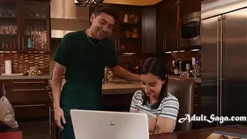 Busty Innocent Teen Caught Looking At Porn Collection On Classmate's Laptop (Fucked Instead Of Studying)