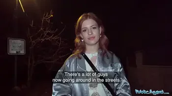 Public Agent Ginger haired babe squirts all over my cock