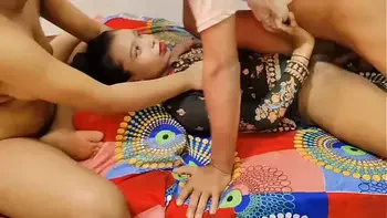 The best threesome of 2025 :- Stepbrother called Komal and Komal's friend Neha to the room and made both of them suck his dick fucked