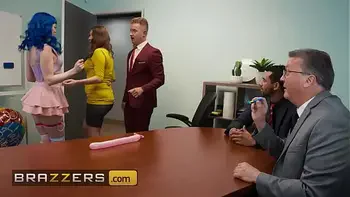 BRAZZERS - Jewelz Blu Turns Retirement Party Into A Double Cock Office Fuckfest With Van Wylde And Alex Jones