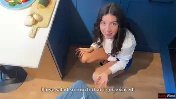 Hot Anal Sex on the Kitchen Table Ass Creampie