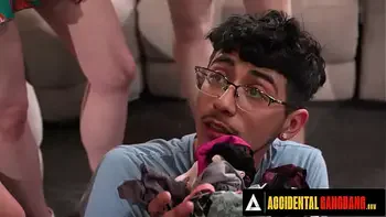 ACCIDENTAL GANGBANG - Reverse Gangbang For A Panties Thief Who Surprised By 5 MILF Neighbors