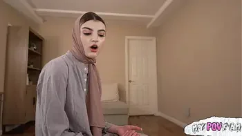 Hijab princess learns how to suck dick