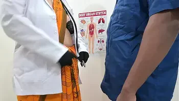 Sexy young doctor checking patients dick