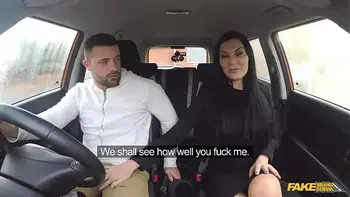 FULL ON Sexual Advances from MILF Examiner distracts Male Student - Fake Driving School