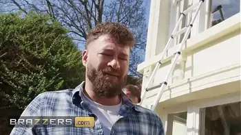 BRAZZERS - Sexy Homeowner Kayla Wild Trades Her Cash Tip For A Double Dicking From Window Washers