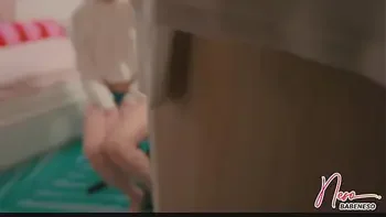 Horny step sister caught masturbating and alluring her step brother, then get fucked and received a huge load of cumshot on her big ass