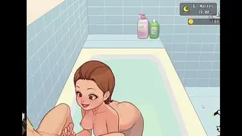 [Hentai Game] Daily life of my conuntryside -Español- (Parte 5) Mamadas en el baño y me meto a duchar con ella