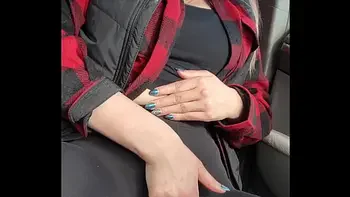 Teacher in leggings gets off in car at lunch