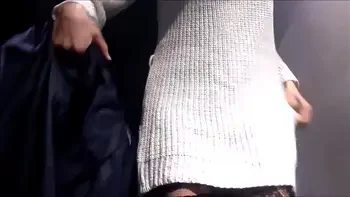 the store dressing room has a hidden video camera. What a shame!