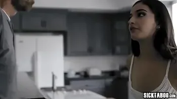 Stepdad disciplines perverted small tits stepdaughter