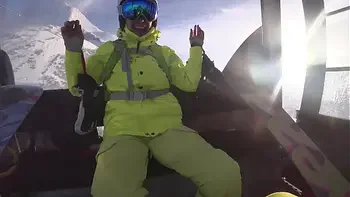 4K Public cumshot on mouth in ski lift Part 1, 2