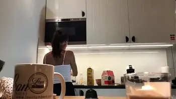 Perfect Pokies on the Kitchen Cam, Braless Sylvia and her Amazing Nipples