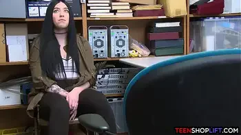 BBW teen thief caught and fucked by a dirty mall cop