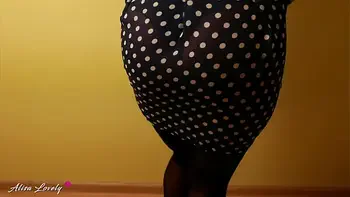 Show Me Your Ass And Legs In Stockings And I Will Fuck Your Pussy Standing Without Taking Off Your Panties - Real Amateur Couple