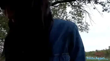 Public Agent Mouthful of cum and fuck for sexy brunette babe Sasha Colibri