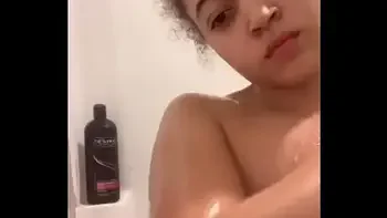 Redbone lightskin huge tits big tits pierced periscope selfie shower