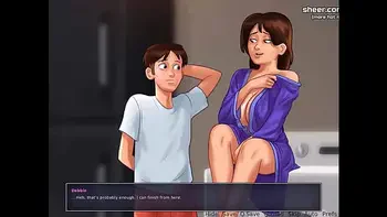 Petite milf receiving a sexy massage and giving us a handjob l My sexiest gameplay moments l Summertime Saga l Part #5