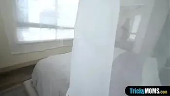 Sexy stepmom teaches her stepson how to fuck a MILF