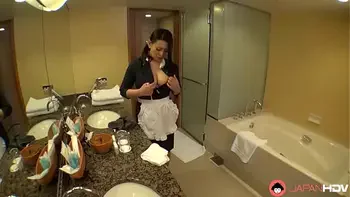 Japanese maid, Rei Kitajima was caught masturbating at work, uncensored