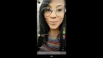 Husband surpirses IG influencer wife while she's live. Cums on her face.