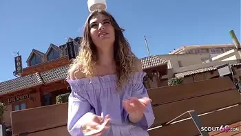 GERMAN SCOUT - Magaluf Urlauberin Candice für Geld am Strand gefickt bei Strassen Casting