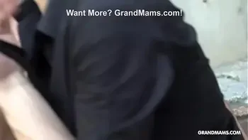 FEMDOM Skinny Granny Fucks Twink Slave in Public!