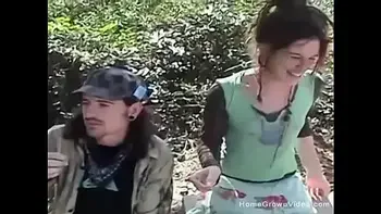 Real amateur hippie couple fucking in public