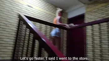 Cheating wife sucked neighbor's dick in the entrance while husband was at home - RolePlaysCouples