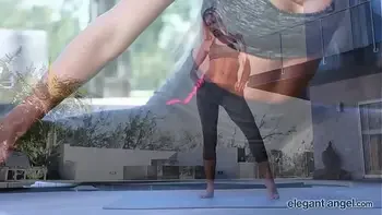 Elegant Angel: Carmen Caliente Slides Off Her Tight Yoga Pants For Some Dick