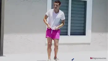 Horny StepMom Becky Bandini Catches StepSon Peeking at Pool and Fucks Him as Punishment
