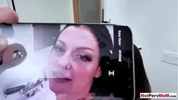 Blackmailed MILF stepmother fucked in shower by stepson