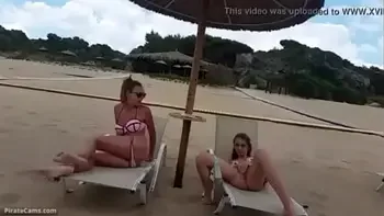 Two Girls have a Fun Time at the Beach