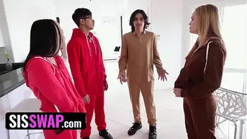 StepSisters Asia Lee & Athena Fleurs Get Naked With StepBros To Keep Each Other Worm - SisSwap