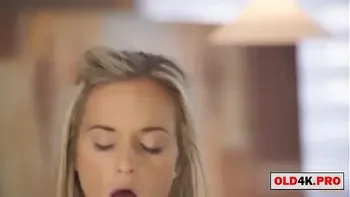 grandpa shows the world to the cute blonde girl