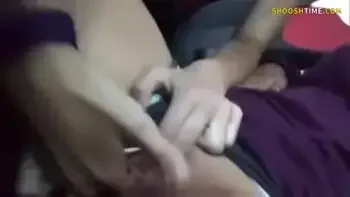 Girl fingers d. friend in car