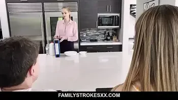 Cute stepsis and stepmom team up on a big cock ( Bunny Colby )