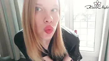 Girl Demonstrate Sexy Body and Masturbate Pussy in front of Window