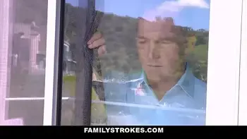 VICIOUS STEPDAD SPREADS HIS STEPDAUGHTER'S TIGHT PUSSY